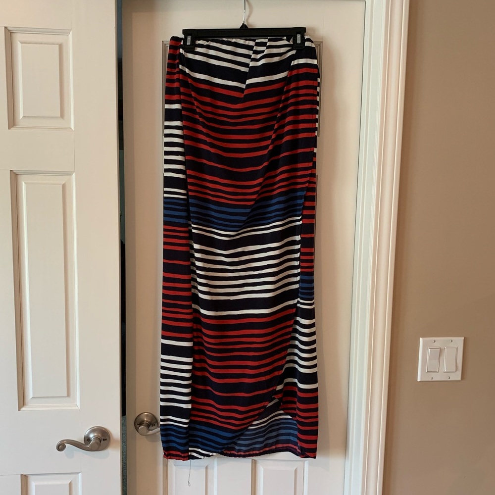 Dee & Ray Striped Hi-Lo Maxi Skirt